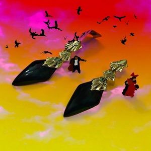 SOLD ALEXIS BITTAR PLEATED BLACK LUCITE EARRINGS